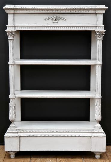 Tiered console with shelves